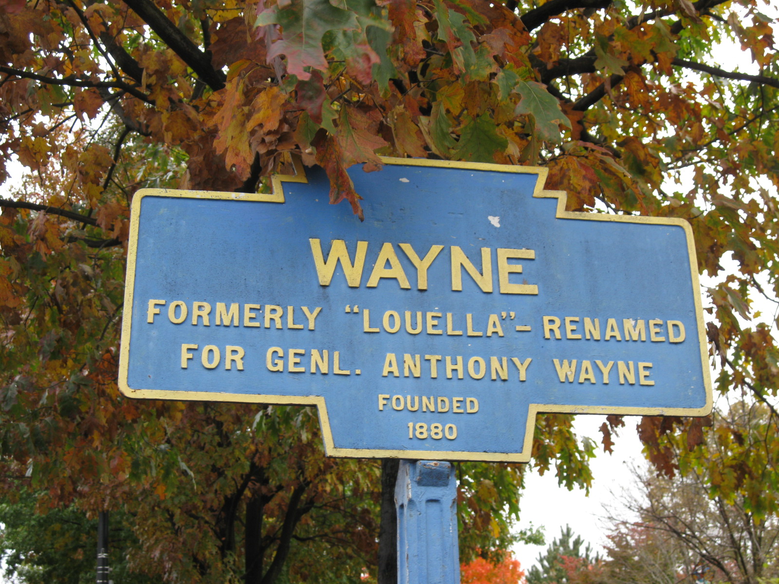 Wayne PA Town Sign